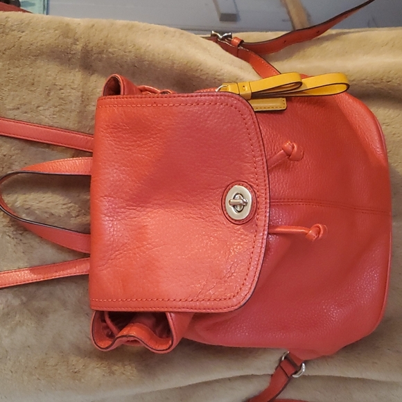 Coach Bags Coach Red Backpack F24385 Purse Leather Satin Lining